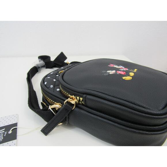 NWT Primark Disney Exclusive Mickey & Minnie Crossbody/Cellphone Bag Black Gold - Picture 2 of 8